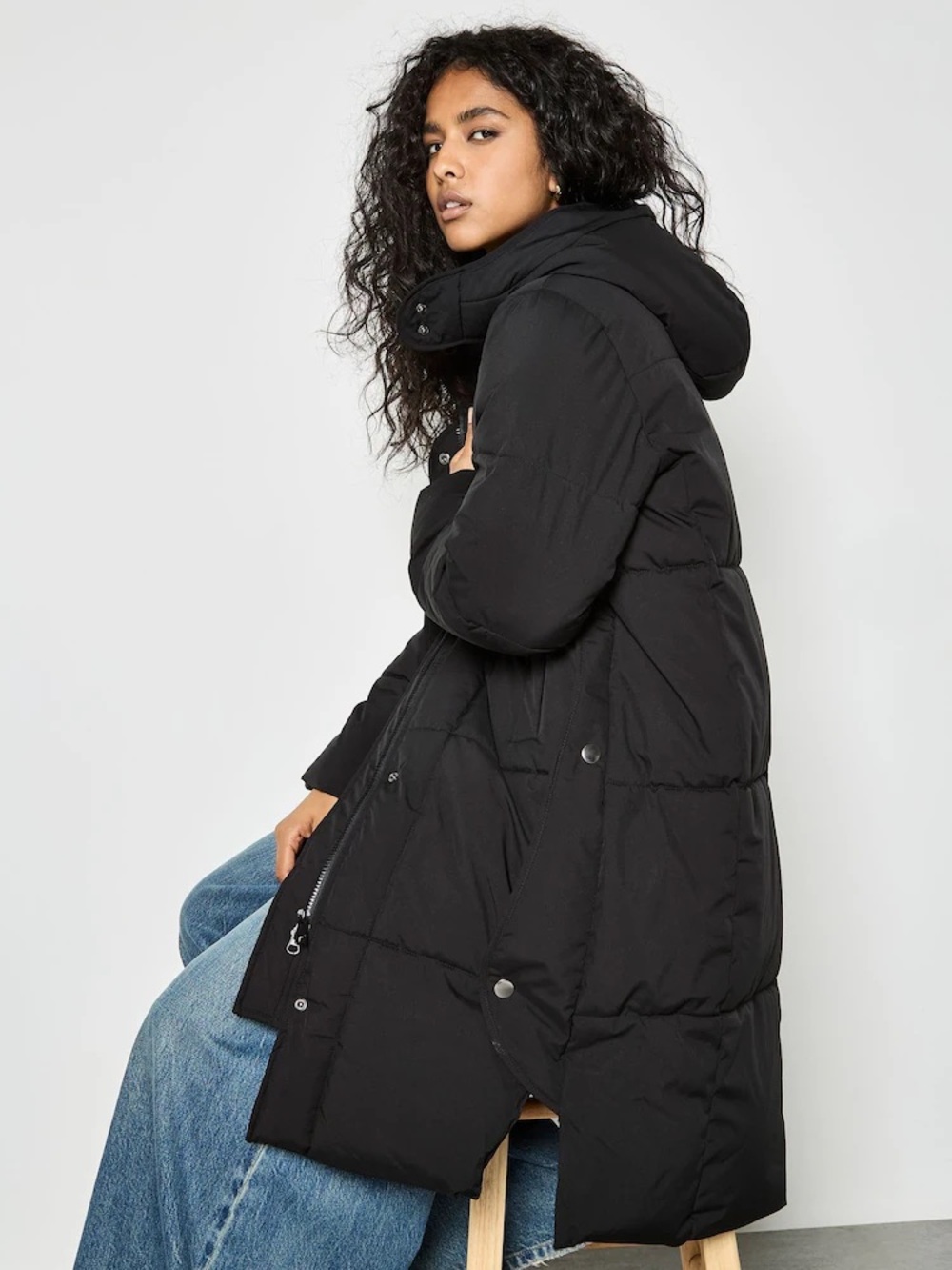 Apricot 🍑- Large Panel Puffer Midi Jacket